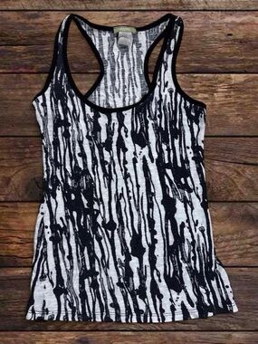 Apple Black and White Drip-Print Racerback Tank